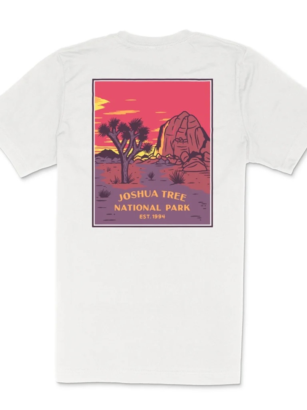Sendero Joshua Tree National Park Graphic Tee - White with Sunset Print